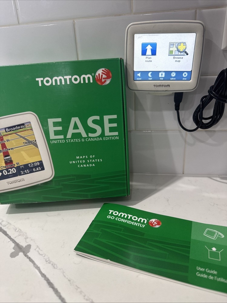 TomTom Ease United States USA Maps Edition Fold & Go EasyPort Mount Manual Box