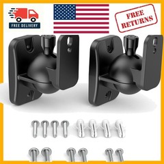 Durable ABS Speaker Wall Mounts with Adjustable Angles – 8 lbs Support, Black