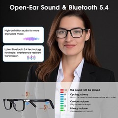 Smart Translation Glasses Compatible with Smartphone 164 Languages Bluetooth …
