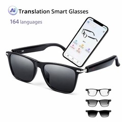 AI Translation Smart Glasses Auto Tint Photochromic Bluetooth Sunglasses