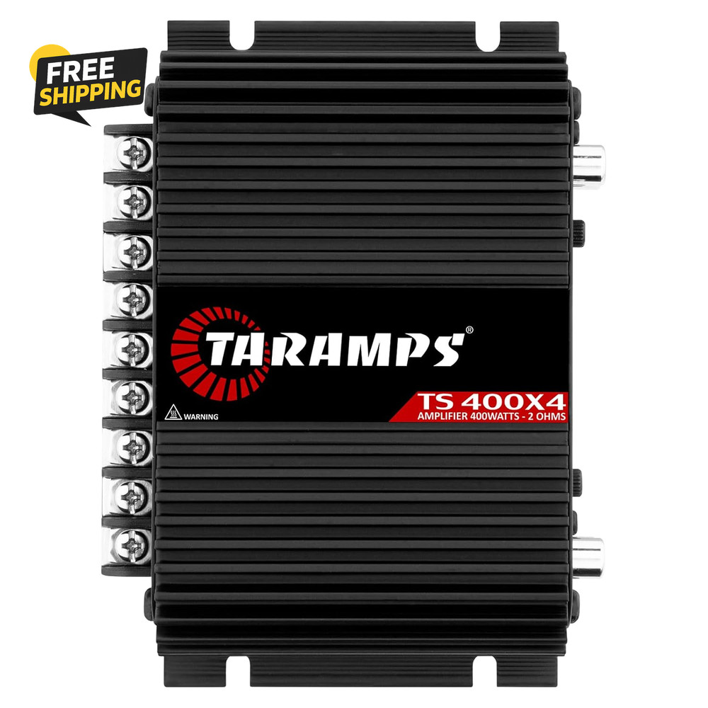 TS 400X4 400W RMS 4 Channel Car Amplifier 2 Ohm Full Range RCA Black Stereo