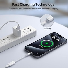 USB C to Audio Adapter Fast Charge Data 1Pc iPhone iPad Galaxy Use
