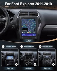 12.1″ Qualcomm Car Radio Stereo GPS Carplay Android For Ford Explorer 2011-2019