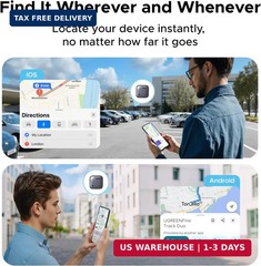 UGREEN Finder Duo (iOS and Android) Air Tracker Tags 4 Pack, Rechargeable Androi