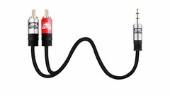 AUX Auxiliary 3.5mm Audio Male to 2 RCA Y Male Stereo Cable Cord Wire Plug