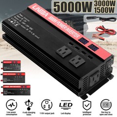 Convertidor De Corriente 5000W Para Carros Coche DC 12V a 110V AC Inversor 4 USB