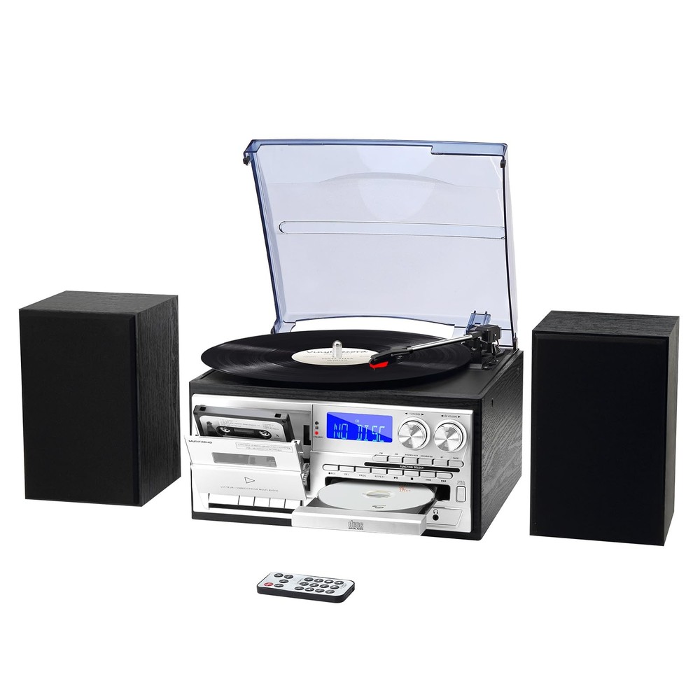 10 in 1 Vintage Record Player with External Speakers, 3 Speed Turntable with …