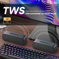 Portble Rechargeable Bluetooth Speaker Bass Sound Desktop Speaker USB/ FM/TF/TWS