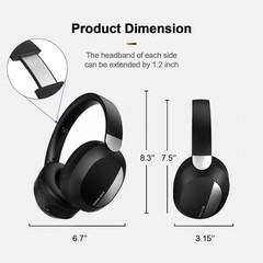 Wireless Headphones Bluetooth Noise Cancelling Stereo Earphones Over Ear Headset