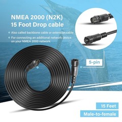 NMEA 2000 15-Foot Backbone Cable for Lowrance Simrad B&G Navico Garmin Networks