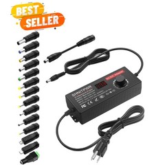 Universal DC Power Supply Adapter 3.5V to 24V with 14 Tips and LCD Display