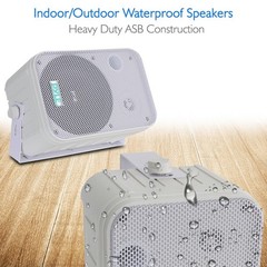 Pyle Wired 6.5″ Indoor/Outdoor Waterproof Speakers (Pair) – White PDWR50W