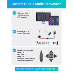 2MP Full HD Hardwired Outdoor Bullet Security Camera 4-In-1 Compatible with HD-C