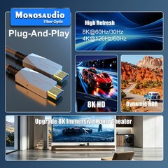 8K HDMI-Compatible Cable 4K@240Hz 8K@60Hz HDMI 2.1 Cable 48Gbps Adapter
