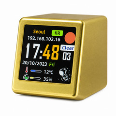 Mini WiFi Weather Station Digital Clock IPS LCD Temperature Humidity Display