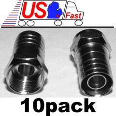 Lot10 TV/Satellite RG6U Coax/Coaxial/F81 cable/cord/wire hex Crimp-On End{nickel