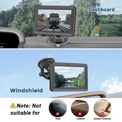 EWAY 4-Hole Direct Fit Suction Cup Mount for Backup Camera 4.3″/5″ Black