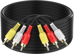 Audio Video RCA Cable, 100FT 3RCA to 3RCA Composite AV Cable Compatible with Set