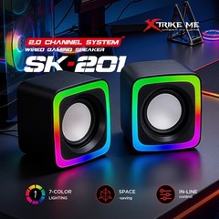 XTRIKE ME Mini RGB PC Gaming Speaker 2.0 Stereo USB for Notebook Laptop PS5 Xbox