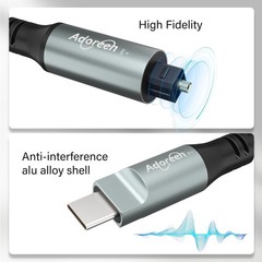 Unidirectional USB C to Toslink Digital Optical Audio Cable 10 Ft, USB 2.0 Male