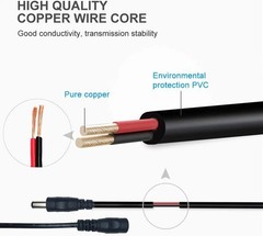 DC 12V Extension Cable 5.5mm x 2.1mm Male Female Power Cord For CCTV Camera LED