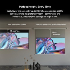 Valerion 120″ PureVision Motorized Screen, 4K/8K UHD, Laser Speckle Reduction