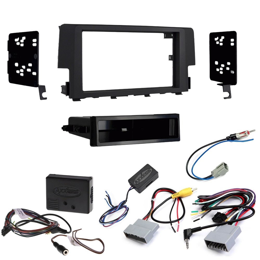 For 2016-2021 Honda Civic LX 2DIN Car Stereo Install Kit Steering Wheel Harness