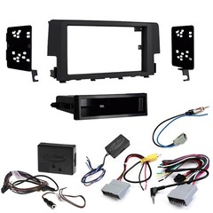 For 2016-2021 Honda Civic LX 2DIN Car Stereo Install Kit Steering Wheel Harness