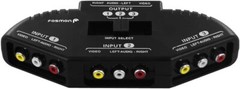 Fosmon 3 Port AV Composite RCA Selector Box Switch Splitter w/ Cable Cord Plug