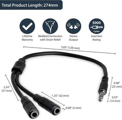 StarTech.com Headset Adapter, Microphone and Headphone Splitter – 3.5mm