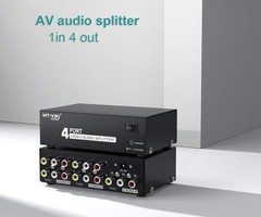1 In 4 Out RCA Splitter for Audio and Video – Compatible with Multiple Devices