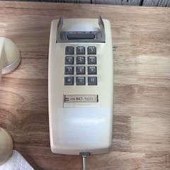 Western Electric Beige 2554 touch tone wall phone Untested