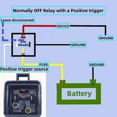 Losato 40/30 amps 12VDC 5-pin Waterproof Relay, Heavy-Duty 12/16AWG…