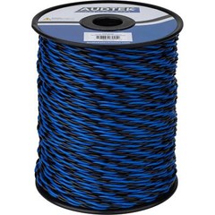 Audtek AWG Stranded OFC Twisted Pair Speaker Cabinet Hookup Wire Blue/Black 500