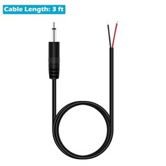 3FT 3.5mm 1/8″ to Speaker Wire TS Mono Male Plug to Bare Wire Pigtail 3.5mm J…