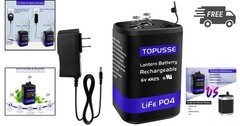 Rechargeable 6V Lantern Battery LiFePO4 4.5AH with Charger 1500+ Cycles