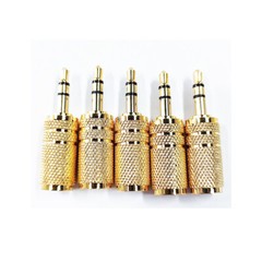 5-Pack 3.5mm Stereo TRS Male Plug to 3.5mm Mono TS Female Jack Audio Adapter