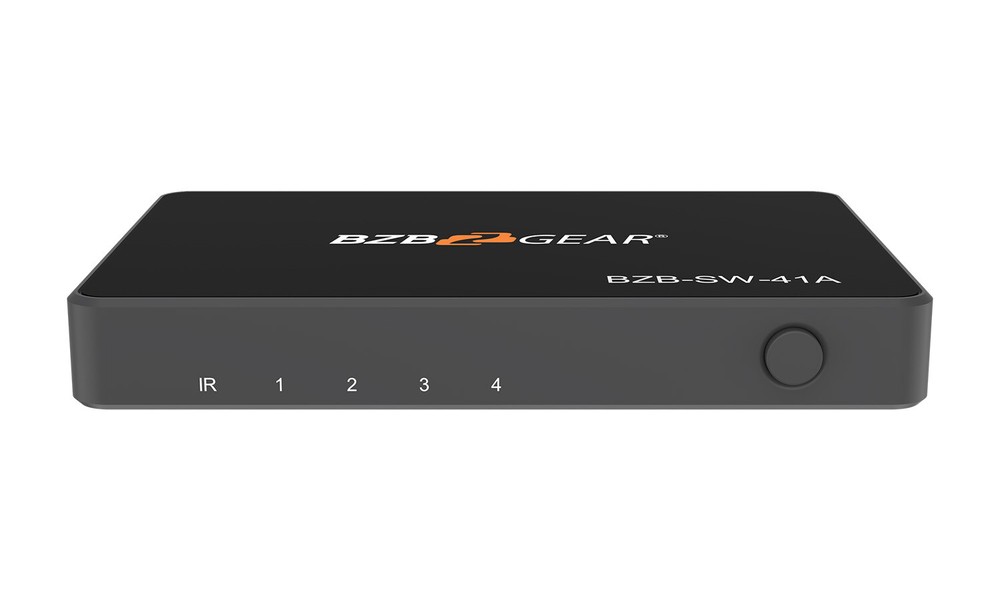 BZBGEAR 4×1 4K UHD Ultra Slim HDMI Switcher with IR Remote Control