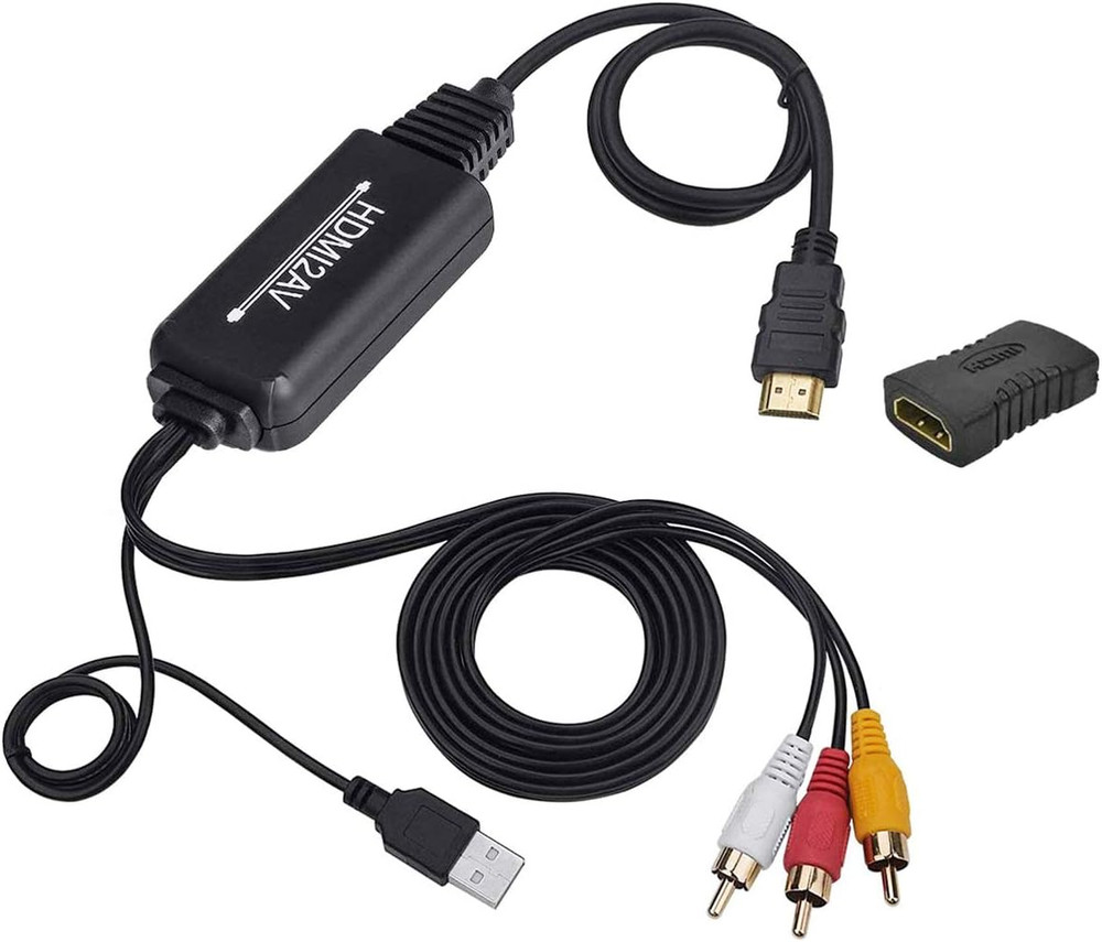 HDMI to RCA Cable, HDMI to RCA Converter Adapter Cable, 1080P HDMI to AV 3RCA