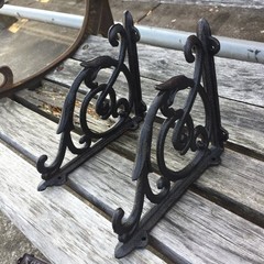 Facaler Antique Style Cast Iron Brackets Garden Braces Rustic Shelf 2 Pack