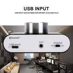 Black Mini Bluetooth 5.0 Digital Power Amplifier HiFi Stereo Audio 50W+50W