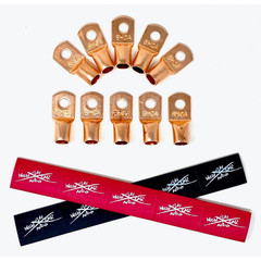 1/0 Gauge Ring Terminals 10 Pack w/ Heat Shrink Copper SHCA Multi Color