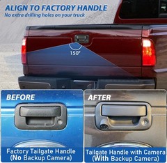 EWAY Tailgate Handle Rear Backup Camera for 2004-2016 Factory Texture Black