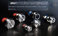 LED Momentary Stainless Steel Push Button Panel Mount Power Switch LOT