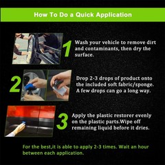 FOLLOWIN Plastic Restorer for Cars, Coating Exterior Black Trim 60ml