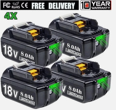 4 Pack 8.0Ah 18V For Makita LXT Lithium-Ion BL1830B BL1830 BL1860B Tool Battery