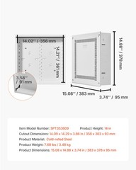 VEVOR Structured Media Enclosure 14 in Recessed in-Wall TV Media Box with Cover