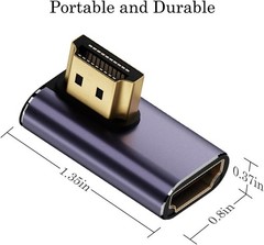 8K@60Hz HDMI Angled Adapter (2 Pack), 90 Degree Left and Right HDMI 2.1 Male to