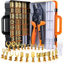 Spade Connector Crimping Kit, 28 Types Wire Connector Kit Wire Crimper AWG