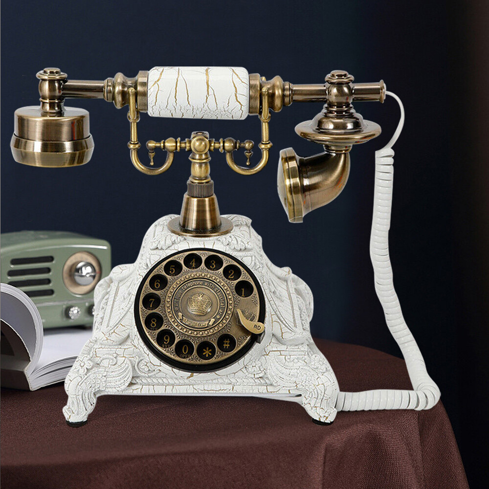 Antique European Style Old Fashioned Rotary Dial Phone,Vintage Handset Telephone